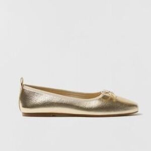 Zara Girls gold Mary Jane flat